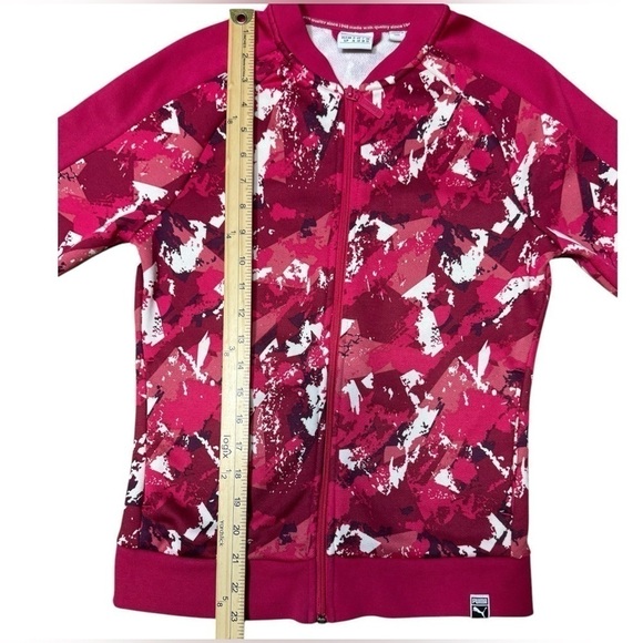 Puma All Over Print T7 Women's Track Jacket Love Potion Size Small Pink & White - Picture 11 of 16